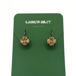 Handcrafted Light Brown/Dark Champagne Swarovski Crystal Drop Earrings - Copper